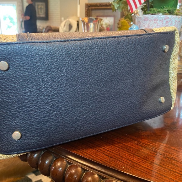 French Connection Lucia Straw Double Handle Tote Bag - Picture 8 of 15